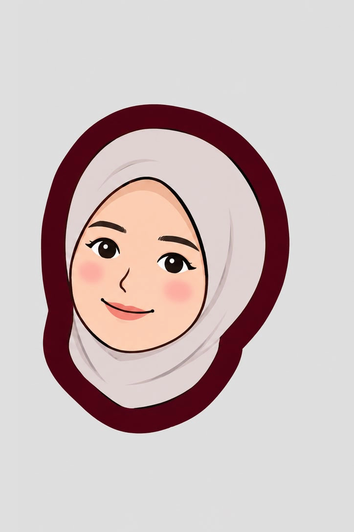 Ilustrasi wajah Rani menghadap ke kiri